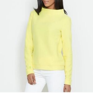 Dudley Stephens Brighton Boatneck Terry Fleece Pullover Sweater Soft Yellow M